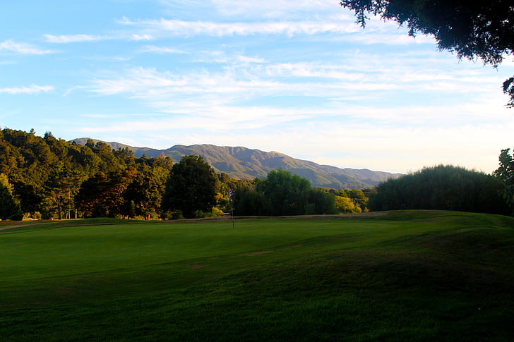 teren za golf, Novi Zeland, teren, zelena, sportski, rogoz, golf igrališta