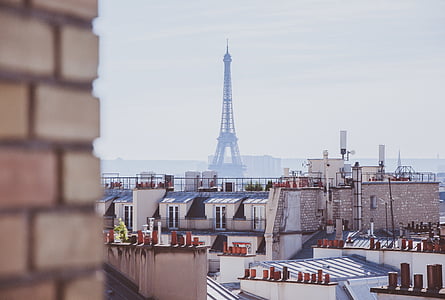 Eiffel, Tower, valge, taevas, päevasel ajal, hoone, Eiffeli torn