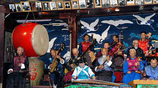 Kina, traditionelle-musik, Naxi orkester, musik