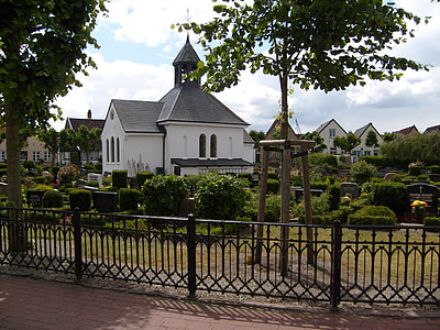 Schleswig, Holm, templom, temető, halászati falu