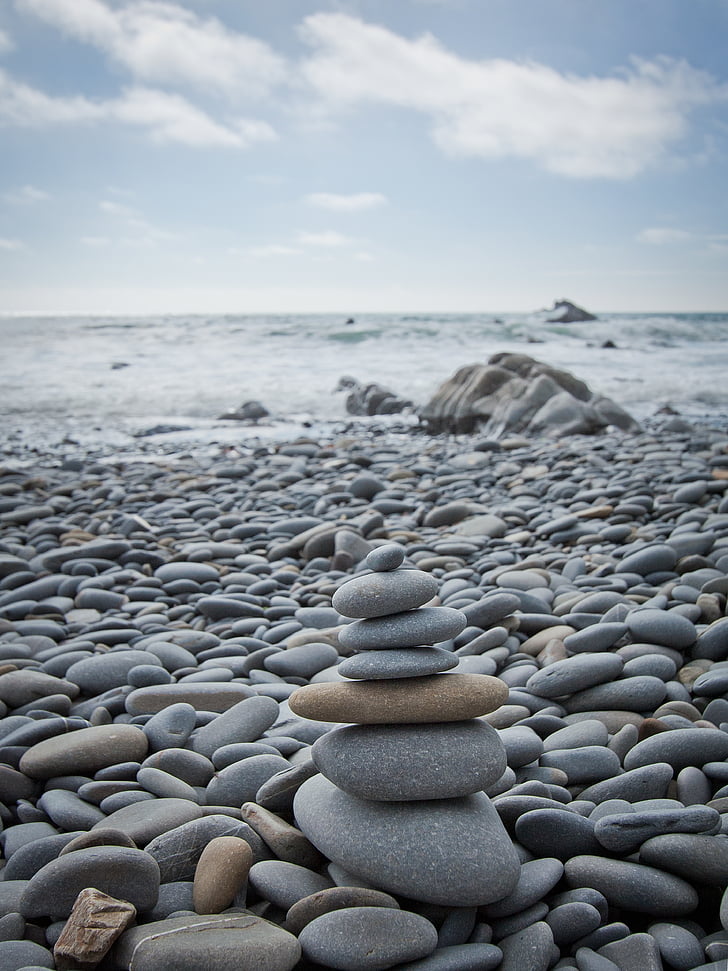 sten, Beach, stadig liv, havet, Pebble, vand, kyst