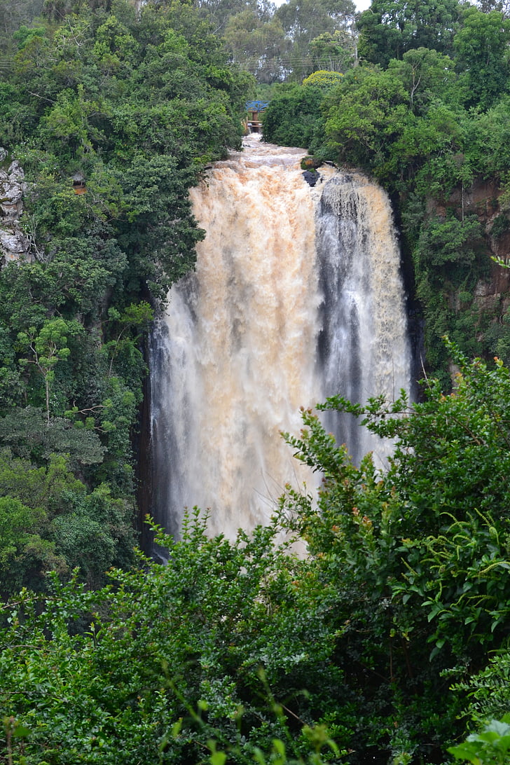 kenya, africa, waterfall, nature, park, wildlife, wild