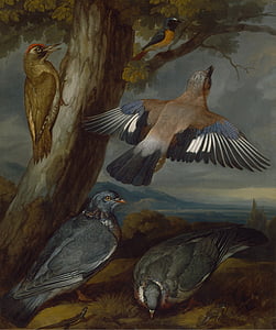 Francis barlow, pintura, óleo sobre tela, artístico, natureza, do lado de fora, céu