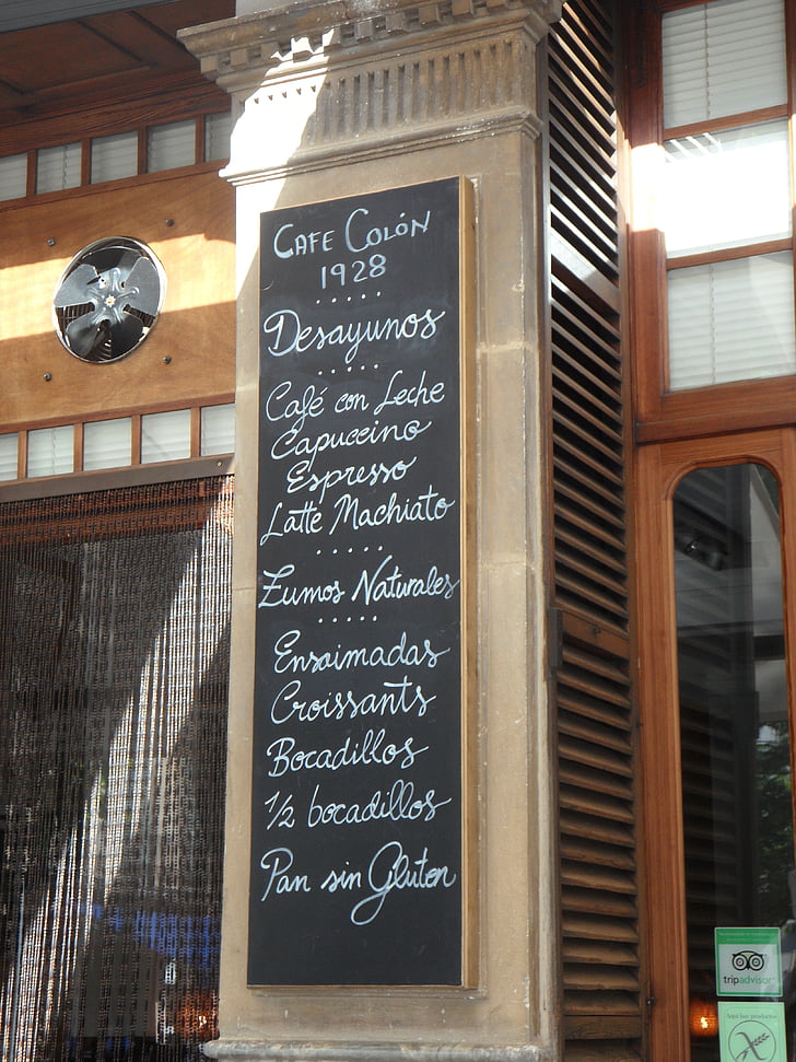 Board, Café, Pub, Karte, geschrieben, Kreide, Blackboard