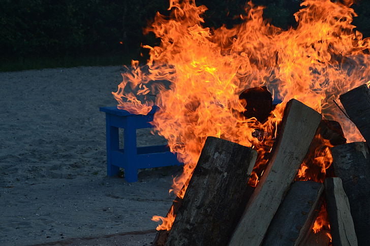 fire, campfire, flame, burn, heat, barbecue, hot