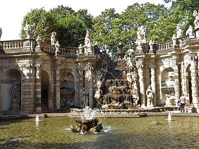 Kennel, Dresden, fontene, fasade, destinasjon, Besøk, festning
