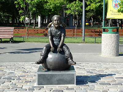 Kind, Statue, Stein, Park