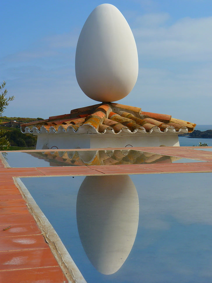 ägg, tak, spegling, Dali, Portlligat museum, arkitektur