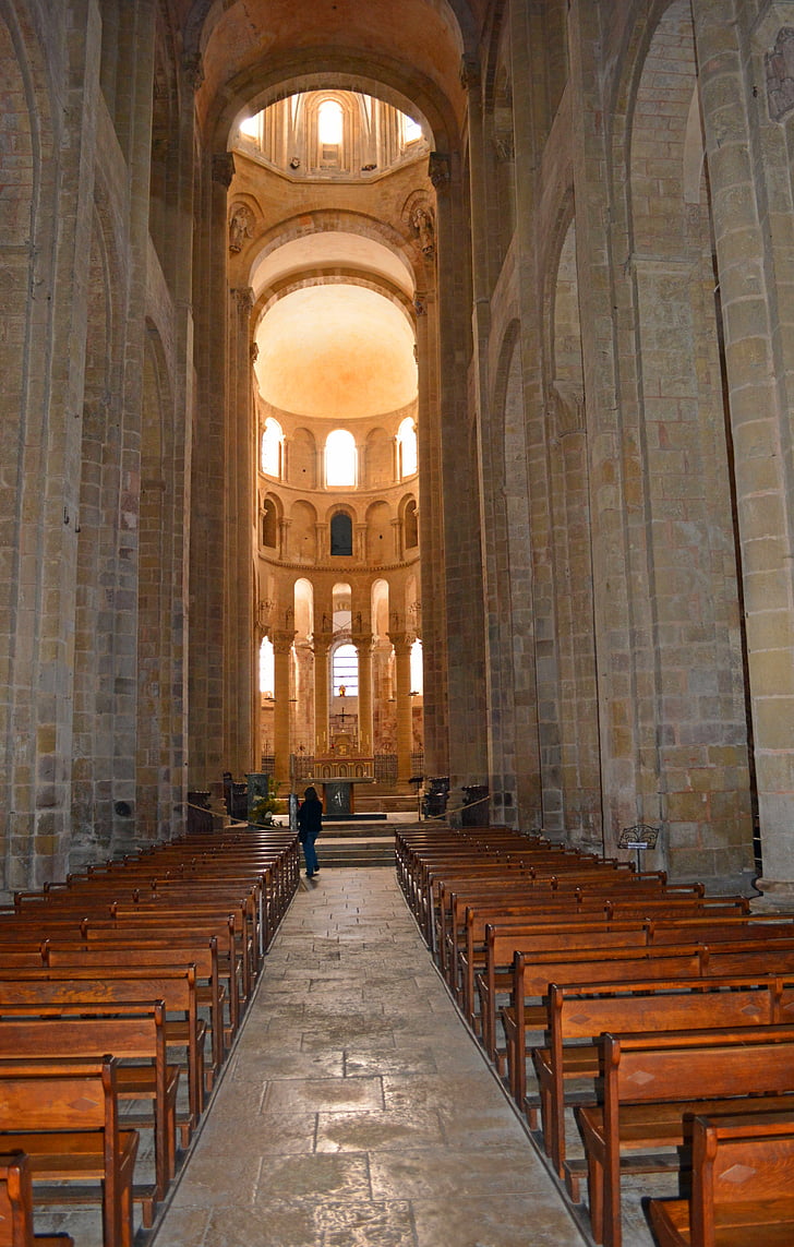conques, l'Aveyron, l'Abadia de, l'església, pelegrinatge, França, medieval