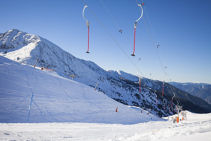 neu, muntanya, pistes d'esquí, l'hivern, paisatge de muntanya, fred, esquí