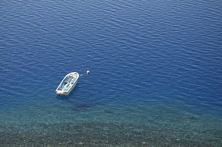 λευκό, ταχύπλοο σκάφος, σώμα, νερό, μπλε, στη θάλασσα, Ωκεανός