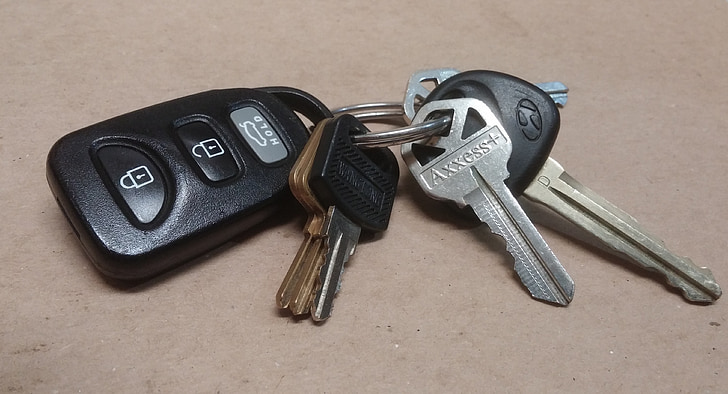 nycklar, bil, tändningsnyckeln, nyckel, nyckelbricka, transport, Starta