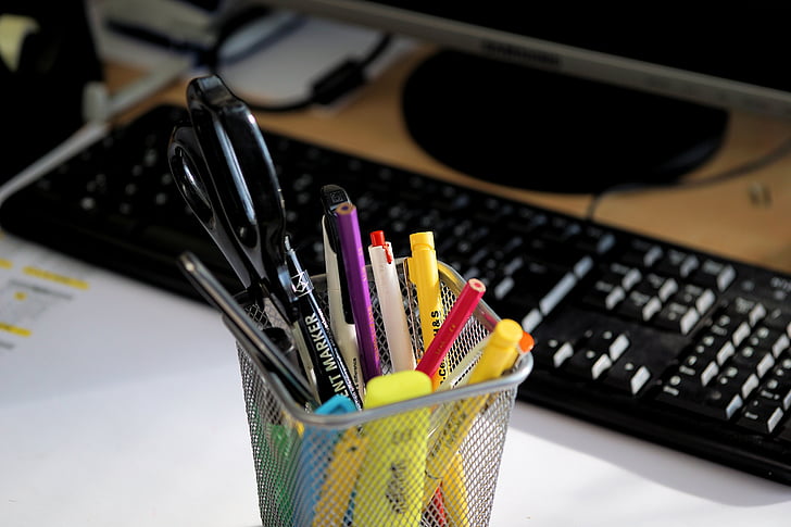 office, pens, leave, office accessories, writing tool, stationery, pen