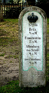 kolumna odległości, kamień milowy, postmeilensäule Saksonii, odległości, lokalizacji określonej, Królewska Korona, Sayda