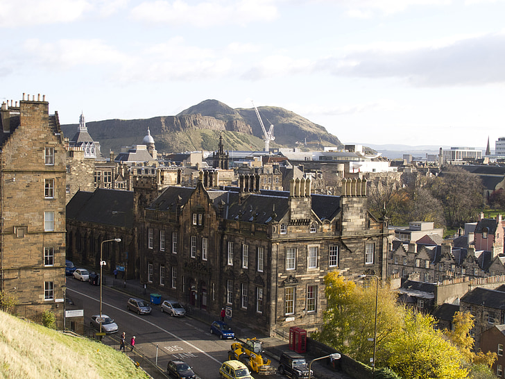 Edinburgh, Schotland, gebouwen, stad, Bergen, Vista, weg