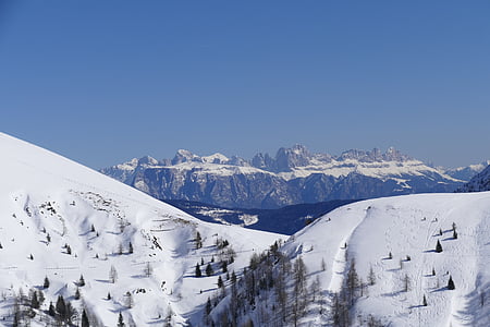 Dolomites, Meran, musim dingin, tyrol Selatan, Italia, pemandangan, pegunungan