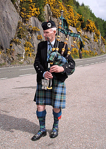 bagpiper, Loch ness, rok, tartan, tradisional, Scotsman, Skotlandia