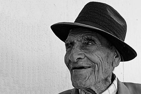 Mr, Elders, pēc simt gadiem, smaids, laimīgs, seja, smaida