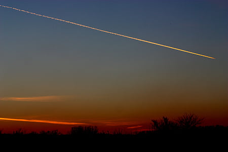 Захід сонця, ракети, небо, Дара, забарвлення, політ, літаки