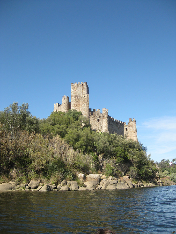 Portugali, Almourol, keskiaikainen, kivi, Castle, linnoitus, arkkitehtuuri