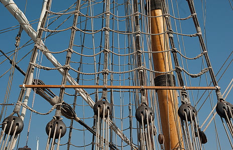 stuoie, scale di corda, barca a vela, mezzo di trasporto marittimo, nave a vela, barca a vela, sartiame