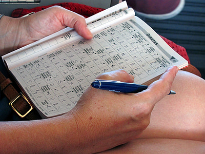 crossword puzzle, game, write, playing, writing, hand, read