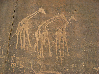 알제리, 동굴 벽화, 고 대 쓰기, 선사시대, 기린