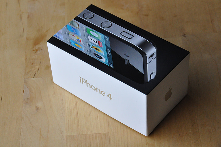 Apple, cartón, embalaje, regalo, iPhone, lujo, teléfono móvil