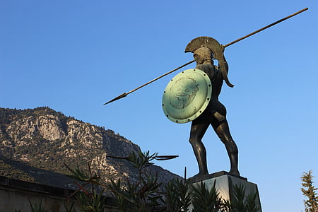 Grčka, 300, kip, skulptura, putovanja, Sparta, starinski