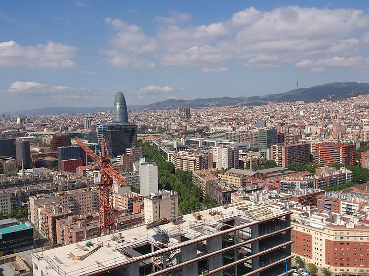 ciutat, edificis, urbà, construcció, Barcelona
