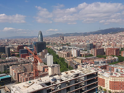 市, 建物, 都市, 建設, バルセロナ