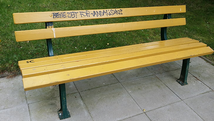 bank, garden bench, seat, rest, cozy, vandalism