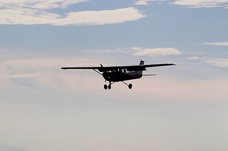 avion, Cessna, lumière de retour, Sky