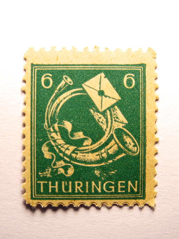 stamp, germany, dimed, post, thuringia germany