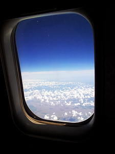 літак, вікно, Хмара, небо, Торгово -промислова, Природа, подорожі