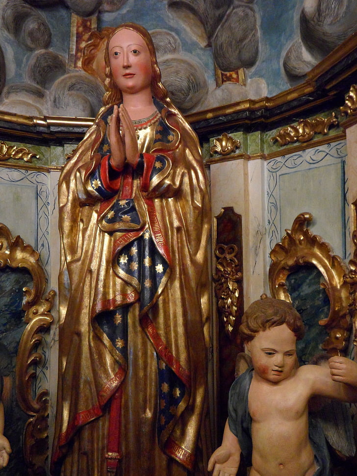 Maria, pirmo spaudimo, Madonna, Krikščionybė, statula, Šventoji, tikėjimas