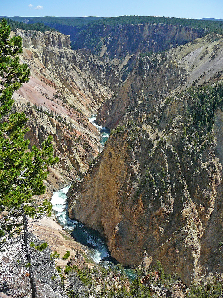 riu, pedra groga, paisatge, EUA