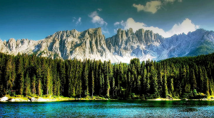 Dolomite, karersee, bergsee, narave, Južna Tirolska, gore, ostalo