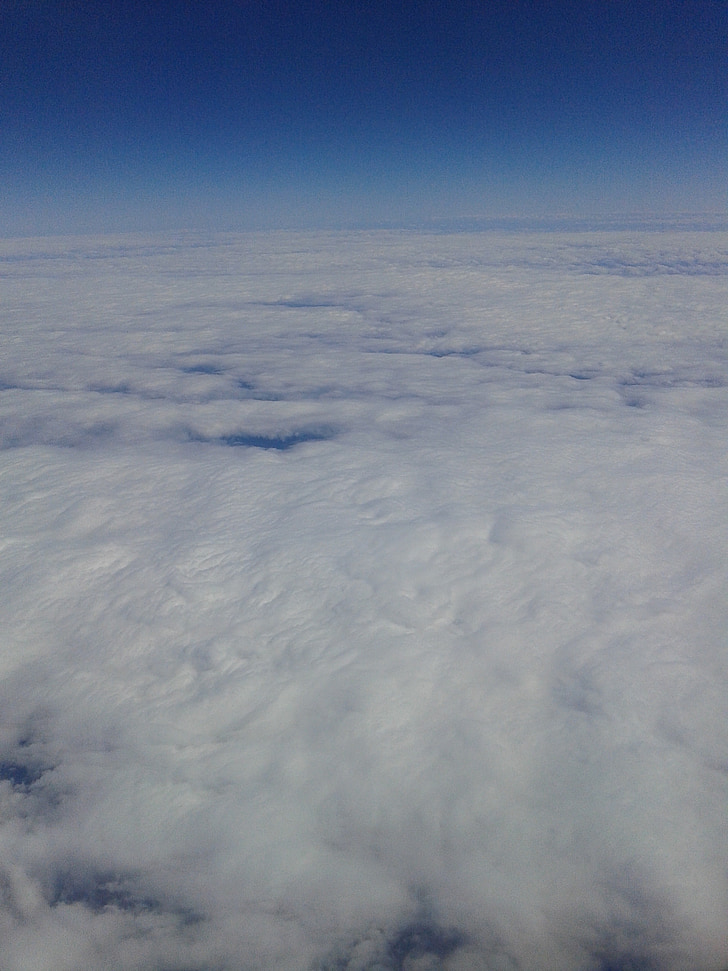 ουρανός, σύννεφα, αεροπλάνο, ημέρα