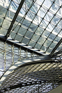 玻璃, 屋顶, 天空, 玻璃屋顶, 火车站