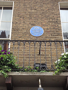 Londen, plaque, gebouwen, stad, Engeland, Sherlock holmes