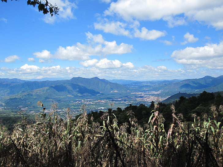 Guatemala, Antigua, természet, kukorica, hegyek, Sky, táj