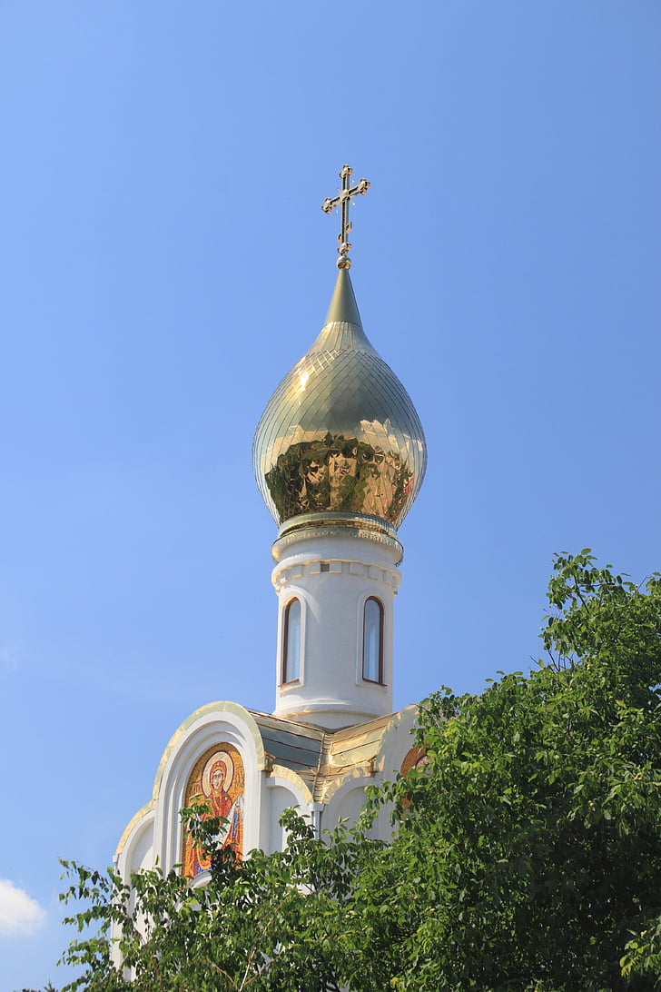 Moldavsko, Podnestersko, Tiraspol, námestie, veža, kríž