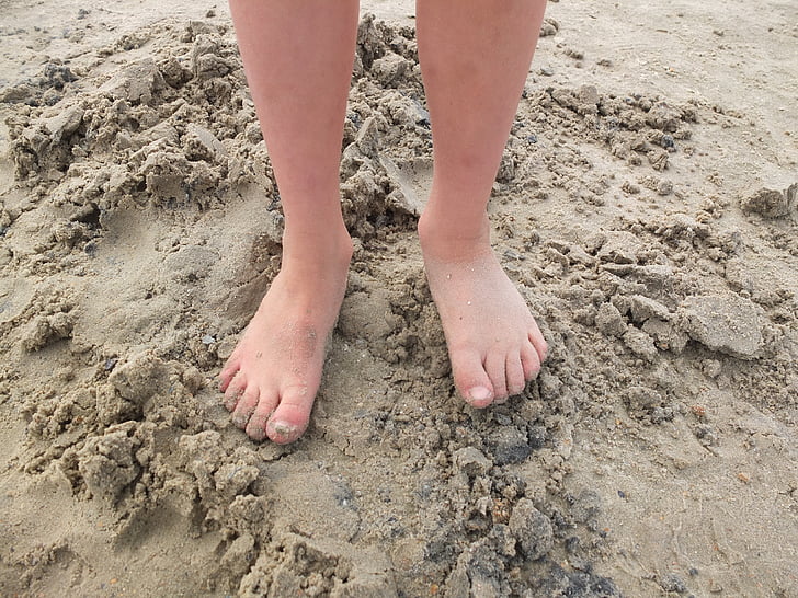 fødder, sand, foden, barfodet, gang, Nordsøen, Østersøen