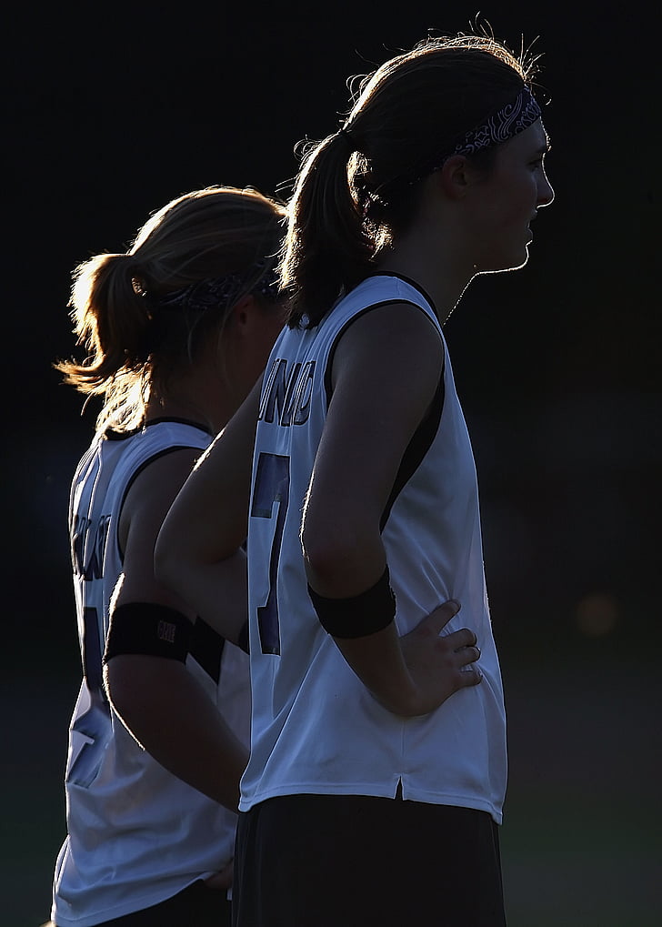 athletes, female, silhouette, field hockey, team mates, young, girl