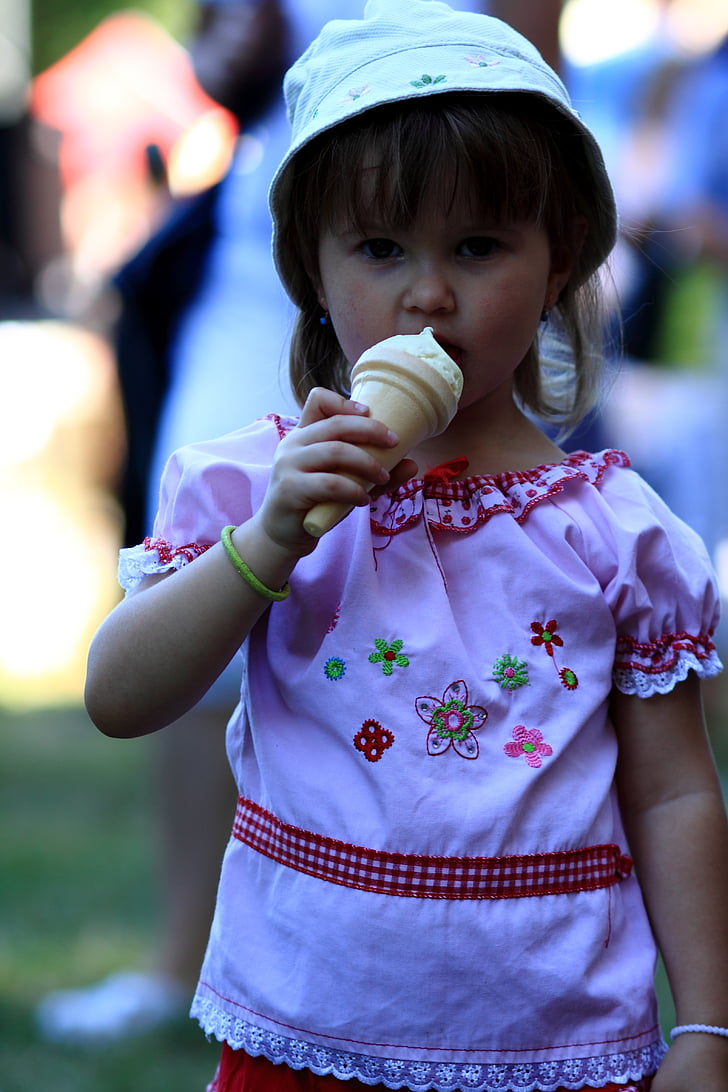 kid, heat, ice cream, girl, little, sweet, summer