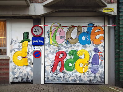 Graffiti, byggnad, Street, dokumentär, Amsterdam, Nederländerna