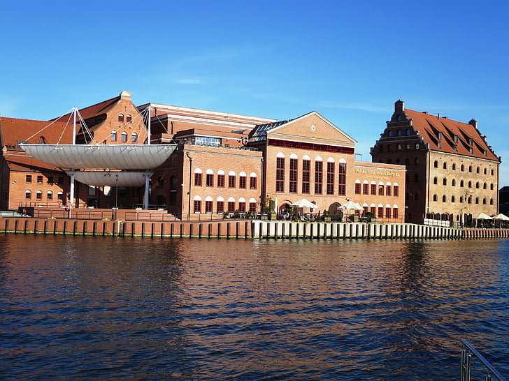 Gdańsk, Polonia, Gdańsk, Filarmonica, Râul Motława