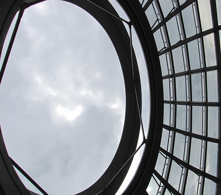 sky, dome, berlin, glass dome, reichstag, outlook, perspective