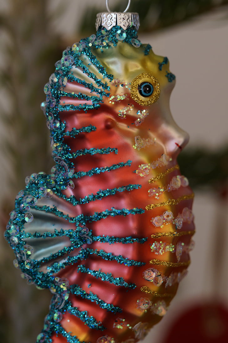 seahorse, kitsch, cheesy, sparkle, sparkling, colorful, decoration